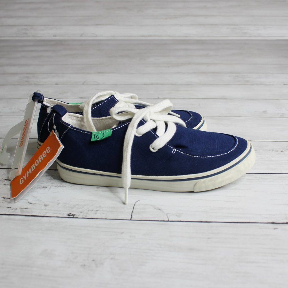 Gymboree Boy's Navy Blue Canvas Sneakers Big Youth Kid Size 1